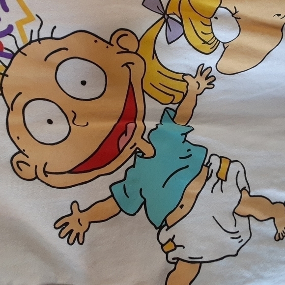 Nickelodeon Rugrats character graphic print white short sleeve shirt S/M - Picture 2 of 7